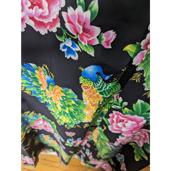 Vintage 60's Sears Hawaiian Fashions Floral Maxi Dress Lace Up Front Silky  SEE - Picture 7 of 9